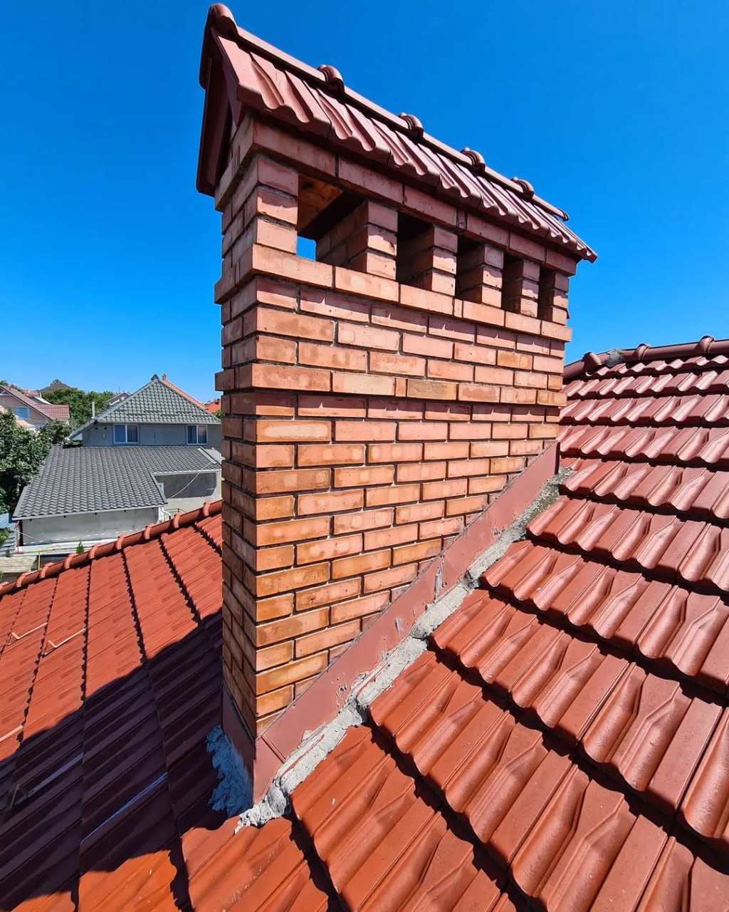 Inainte de montarea modulelor metalice pentru horn